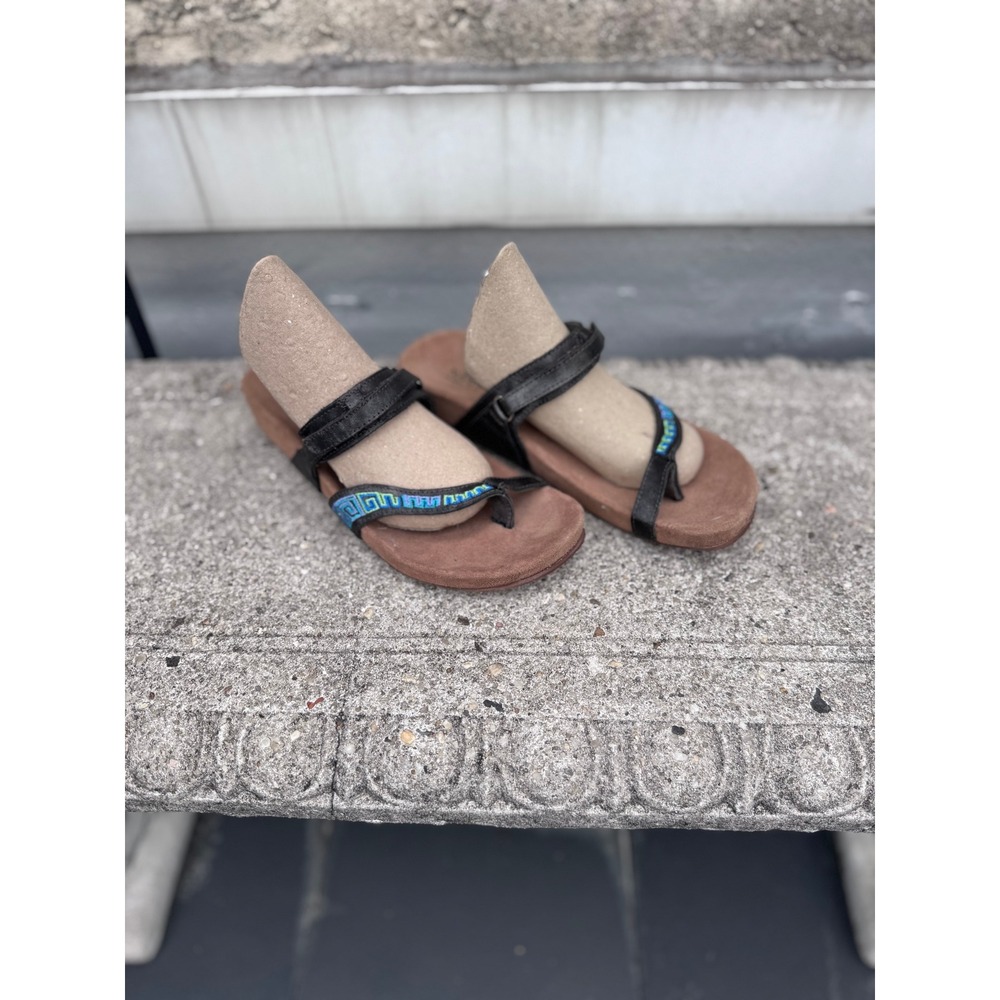 Naot Leather Sandals Womens 39 Brown Embroidered Boho Comfort Slides
